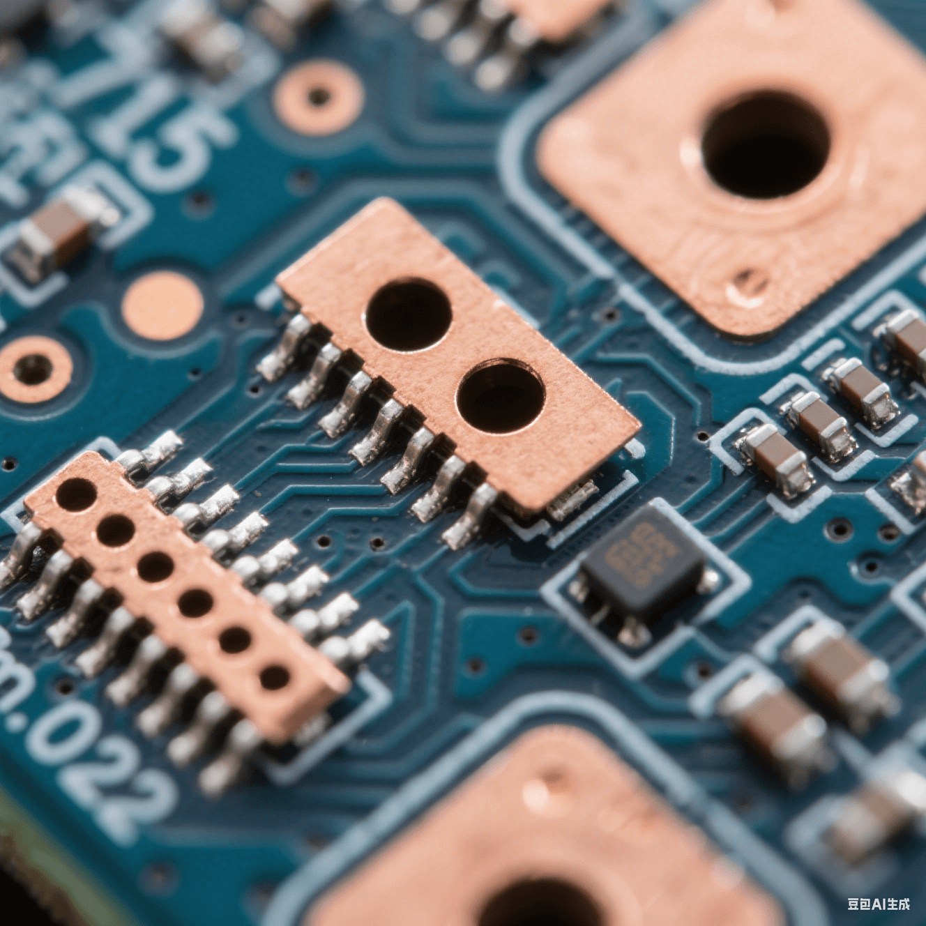 電子顯微鏡視角：0.075mm激光微孔采用階梯式反焊盤設(shè)計，孔口25μm加厚銅層，真空樹脂填充無空洞