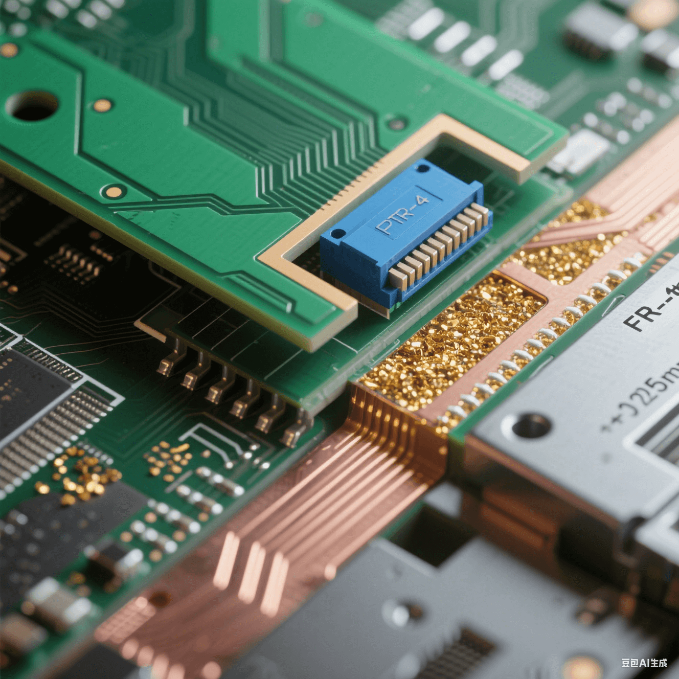 局部化混壓結構：PTFE模塊精準嵌入FR-4基板，環氧-氧化鋁樹脂填充0.1mm間隙