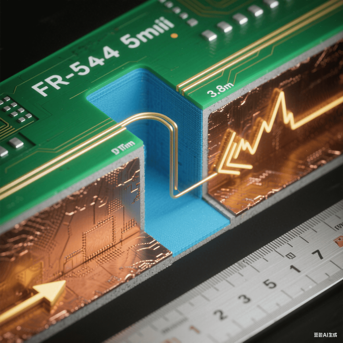 梯度線寬補償技術：5mil→3.8mil線寬漸變實現FR-4到PTFE的±5%阻抗控制