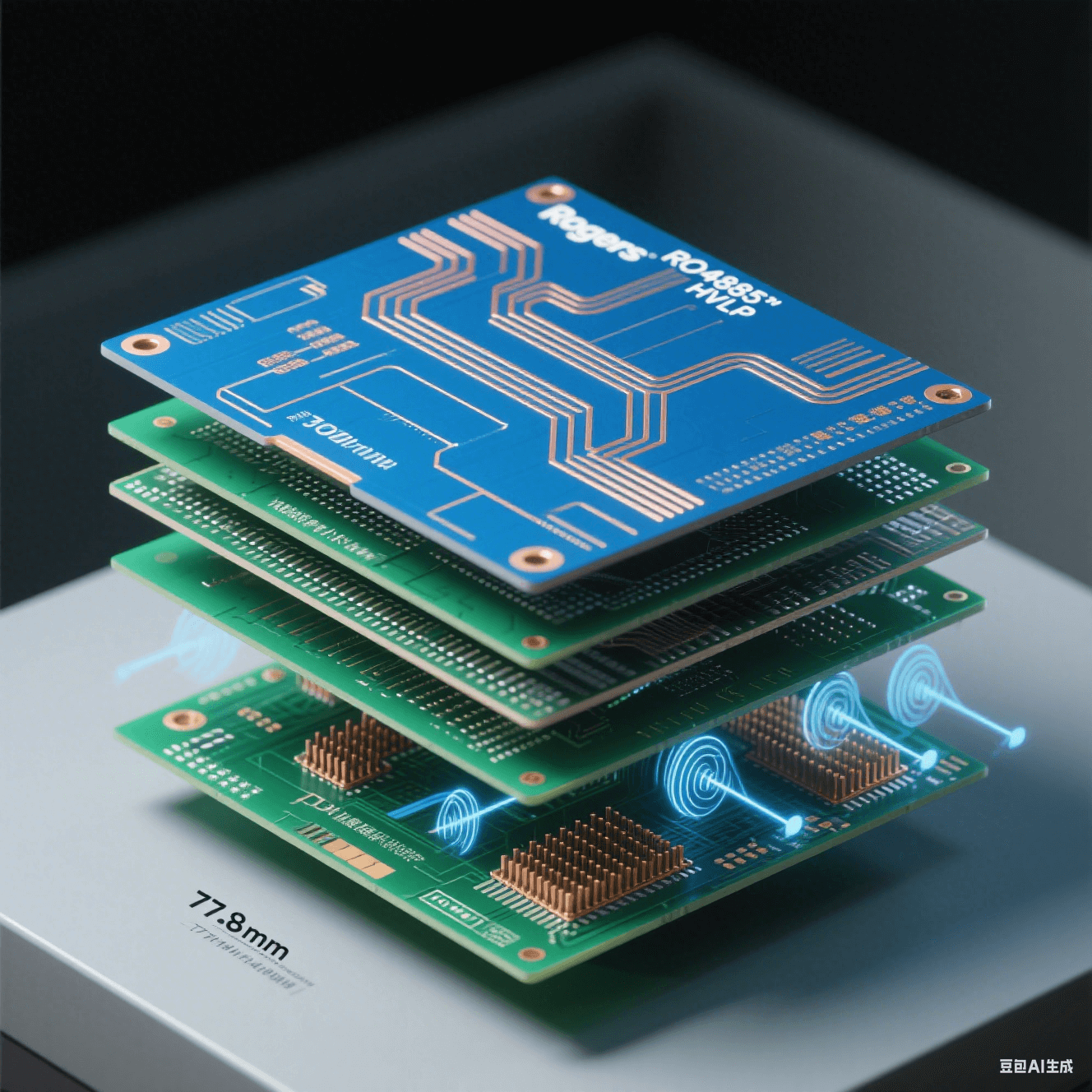 毫米波雷達PCB混壓結構：RO4835?+FR4層壓實現Dk=2.55@10GHz與相位一致性