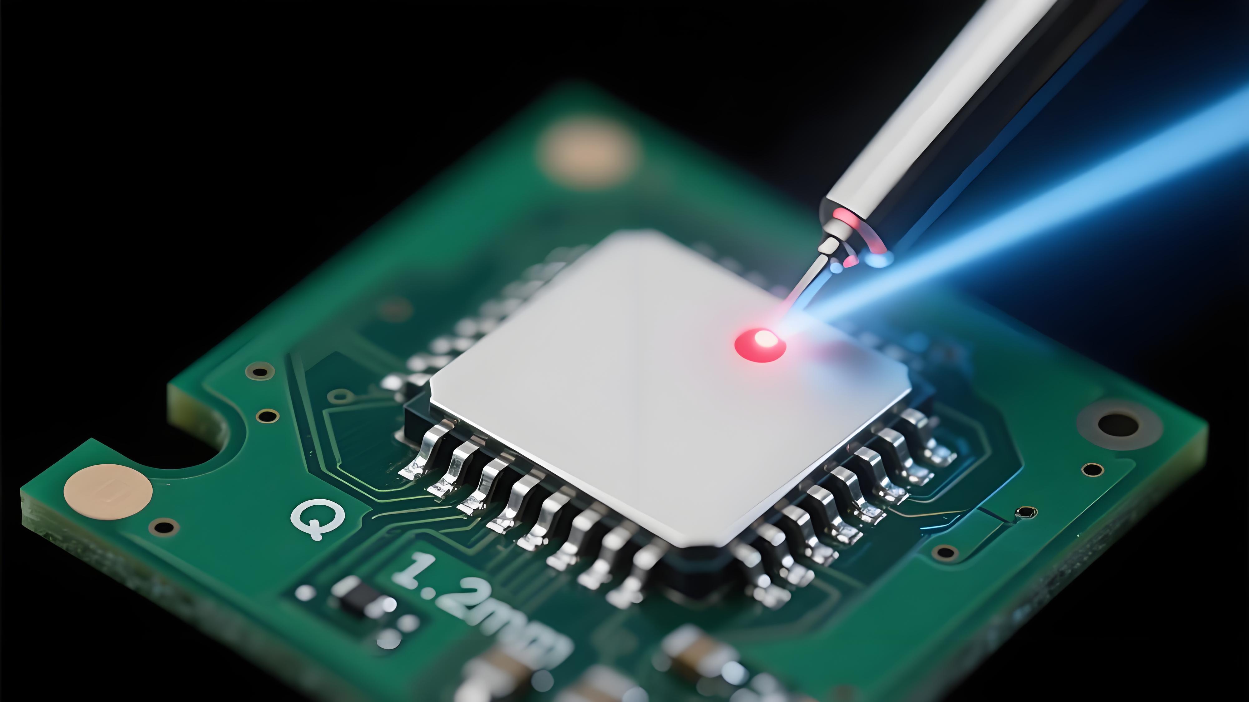 選擇性激光焊接0.2mm間距QFP芯片場景，0.1mm激光光斑降低焊點空洞率