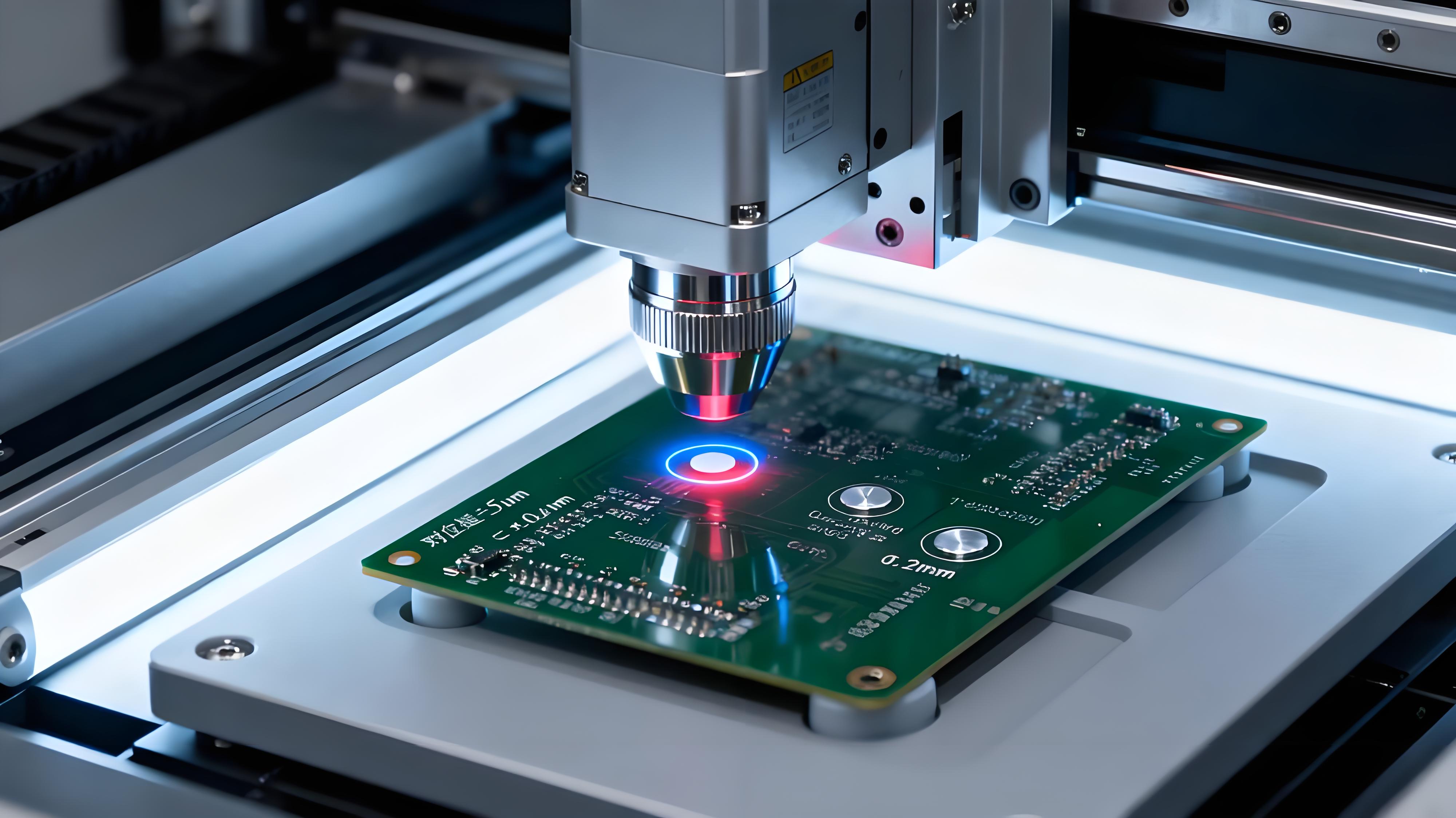 激光鉆孔設備CCD視覺對位場景，±5μm誤差校準銀白色靶標