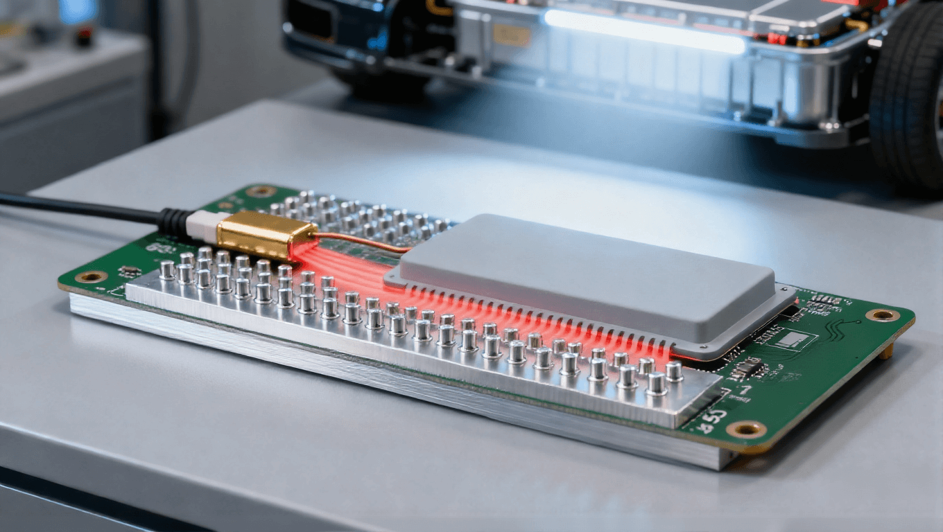 PCB集成貼片溫度傳感器場景，NTC+散熱過孔實現汽車元件溫度降低