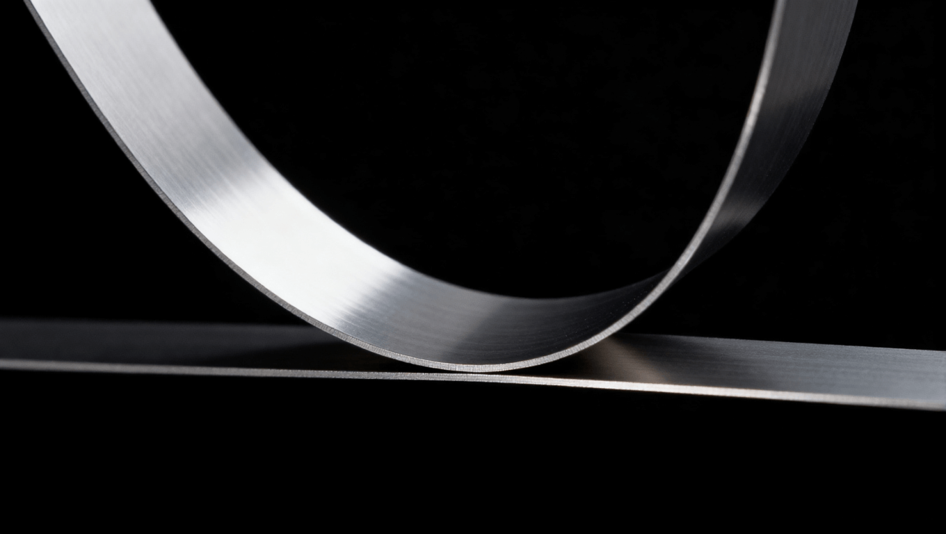 鎳鈦合金超彈性材料彎曲回彈演示，展示其高應變承載與形狀記憶特性