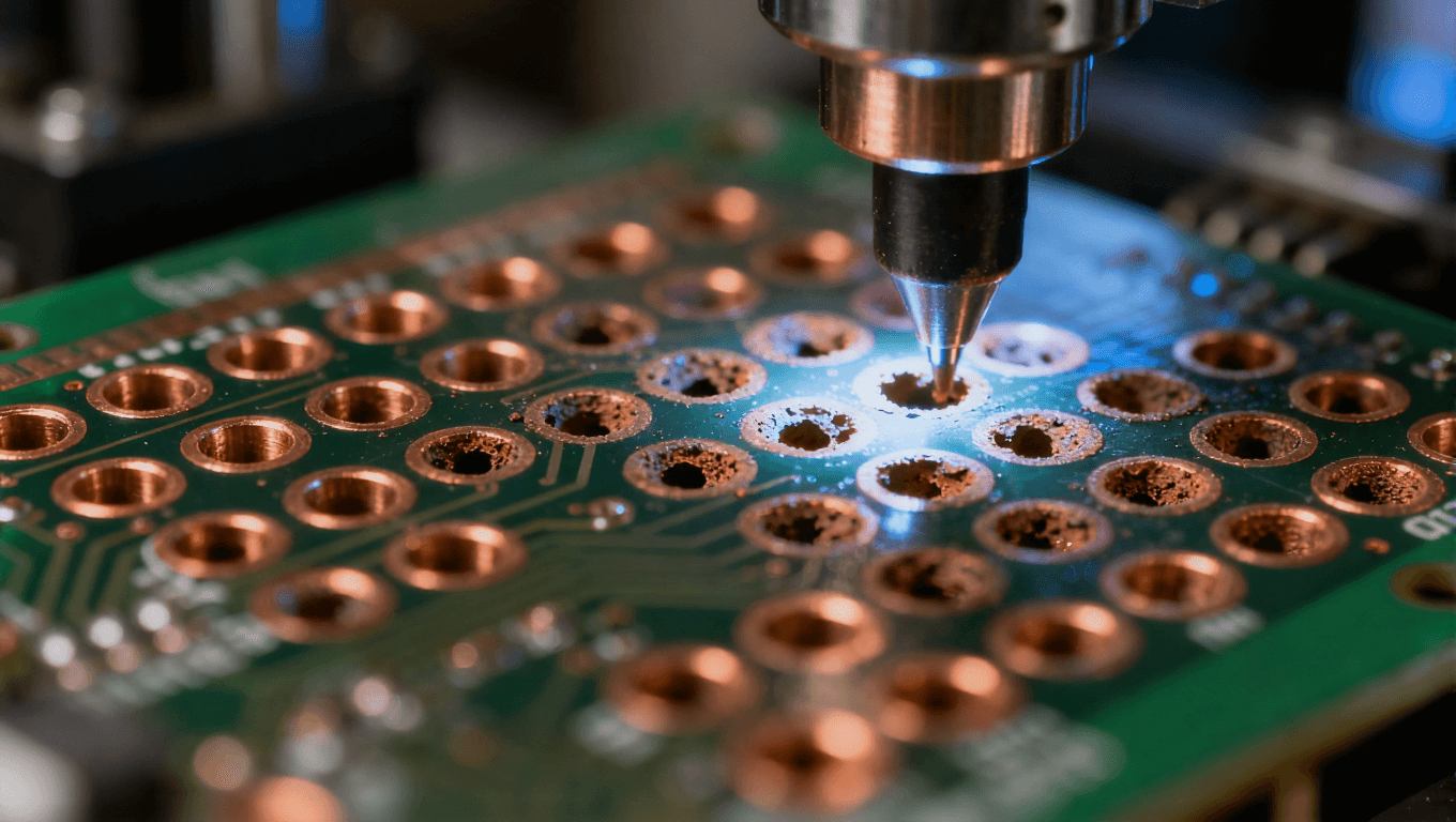 PCB沉銅工藝中高精度鉆孔與孔壁金屬化質量控制工業場景