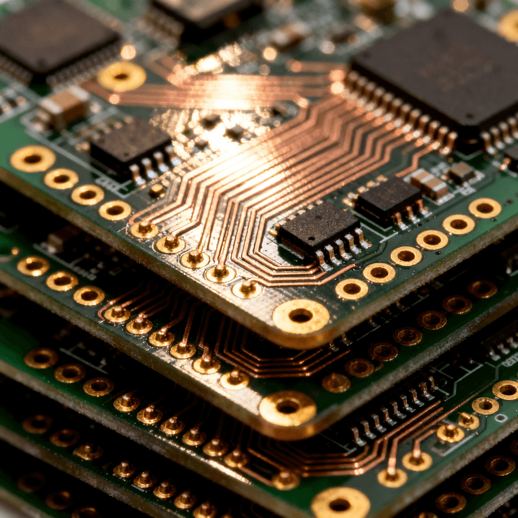 無人機天線電路板特寫，展示多層板結構和精密線路設計