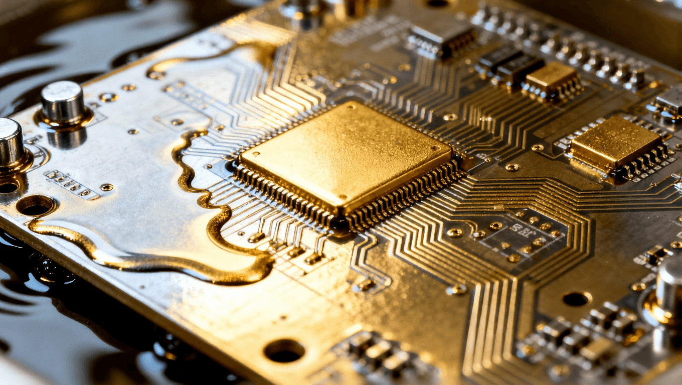 電路板化學鍍鎳過程，鍍層均勻且光澤感十足