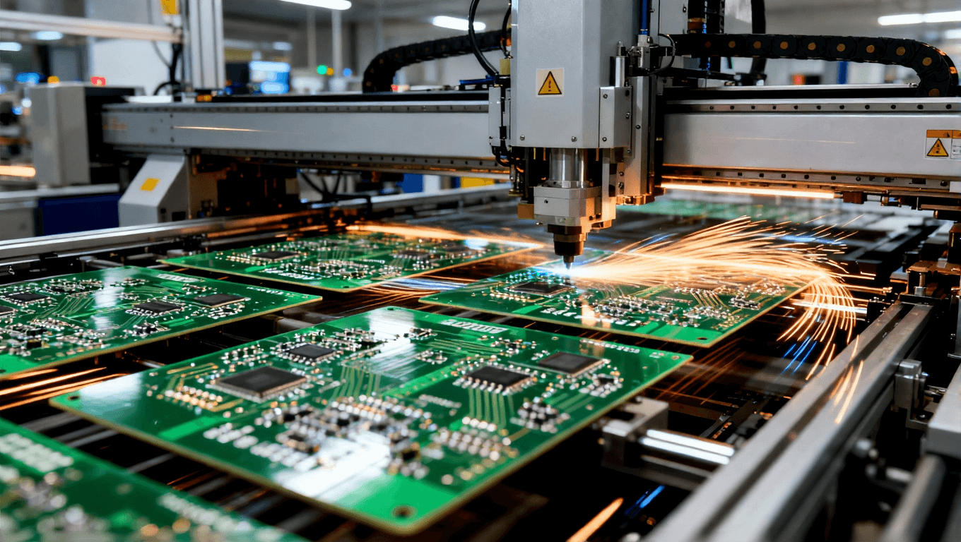 高效自動化PCB生產過程，展示在高壓力下快速組裝的制造環境