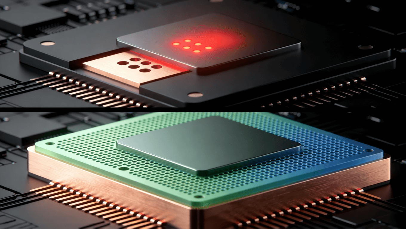 銅基板優化前后導熱孔布局與銅層厚度對散熱效果的影響對比圖